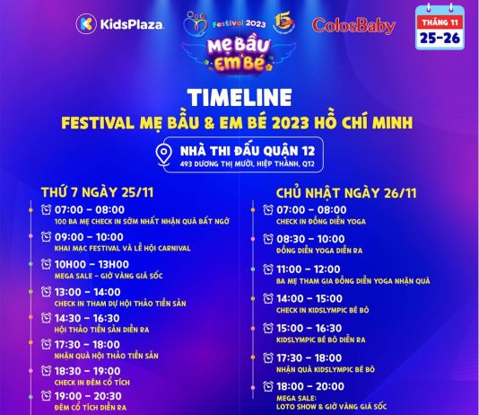 KidsPlaza tung Timeline chính thức sự kiện Festival Mẹ bầu và Em bé Hồ Chí Minh 2023