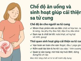 Chế độ ăn uống và sinh hoạt giúp cải thiện sa tử cung