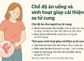 Chế độ ăn uống và sinh hoạt giúp cải thiện sa tử cung