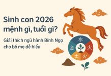 Sinh con 2026 mệnh gì, tuổi gì? Giải thích ngũ hành Bính Ngọ cho bố mẹ dễ hiểu